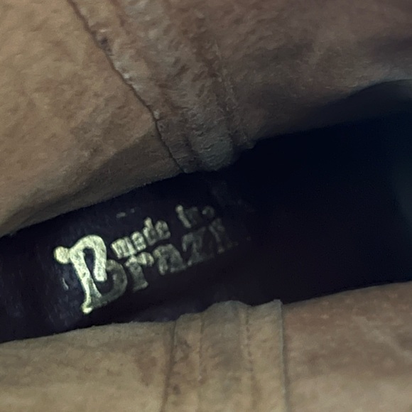 Leather Western Cowgirl Cowboy Boots Made in Brazil Colorful Stitching Pattern - Picture 8 of 9